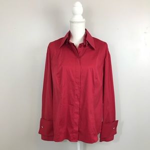 Gorgeous Escada Red Button Down Shirt / Blouse - Sz XL